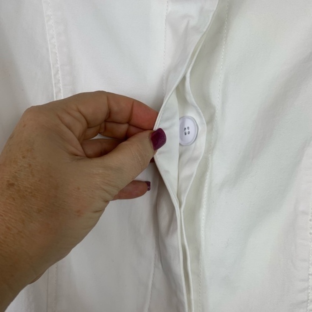 Talbots White Preppy Minimalist Button Front Jacket Blazer Coat Classic Chic 6 - Picture 4 of 8